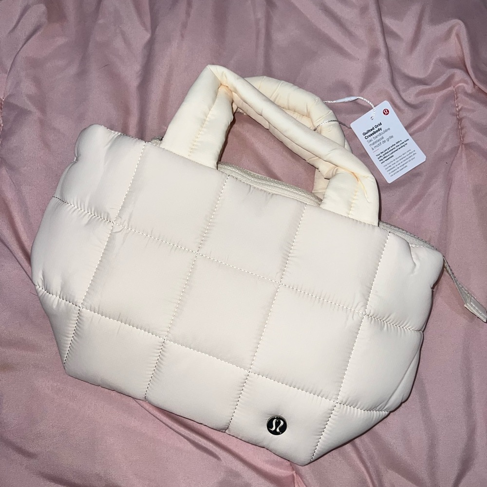 Lululemon Quilted Grid Crossbody Bag White